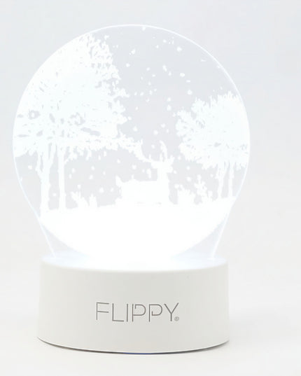 Lampa LED decorativa, 3D, Peisaj de iarna, cu telecomanda, doua moduri de alimentare USB si baterii, inaltime, din material acril si lumina multicolora