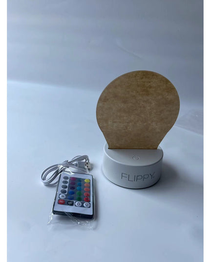 Lampa LED decorativa, 3D, Peisaj de iarna, cu telecomanda, doua moduri de alimentare USB si baterii, inaltime, din material acril si lumina multicolora