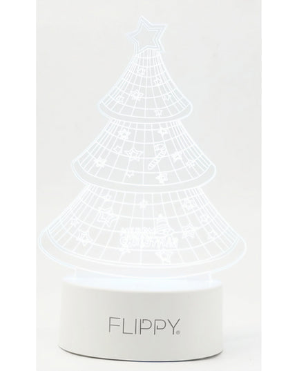 Lampa LED decorativa, 3D, Pom de Craciun, din material acril si lumina multicolora