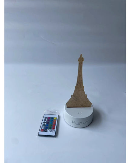 Lampa LED decorativa, 3D, Turnul Eiffel, din material acril si lumina multicolora