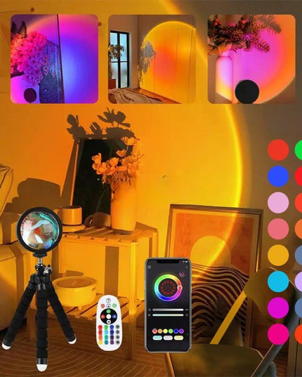 Lampa LED tip Proiector cu 16 culori, Rotire 360 de Grade, Incarcare USB, cu Telecomanda, Intrerupator, pentru Podea, Tavan, Perete