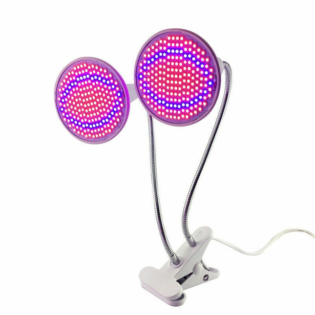 Lampa pentru cresterea plantelor de interior, cap dublu, nu emana caldura, 290 leduri, 2 culori , prindere cu clips