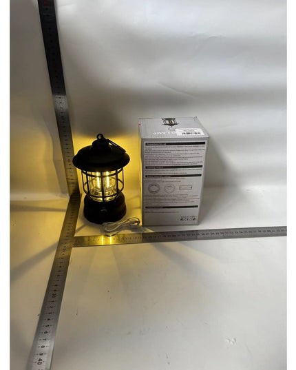 Lampa portabila camping, Felinar Vintage cu carlig, ABS, Iluminare 21 COB LED, Intensitate reglabila, 5W