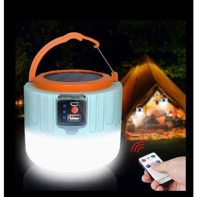 Lampa Portabila, Incarcare Solara + USB, Afisaj Inteligent al Bateriei, Raza de Actiune 32 mp,3 Moduri