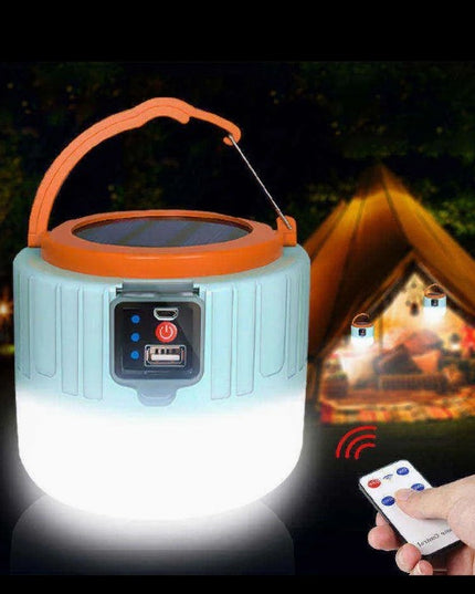 Lampa Portabila, Incarcare Solara + USB, Afisaj Inteligent al Bateriei, Raza de Actiune 32 mp,3 Moduri
