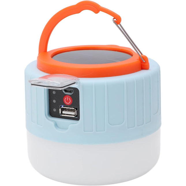 Lampa Portabila, Incarcare Solara + USB, Afisaj Inteligent al Bateriei, Raza de Actiune 32 mp,3 Moduri