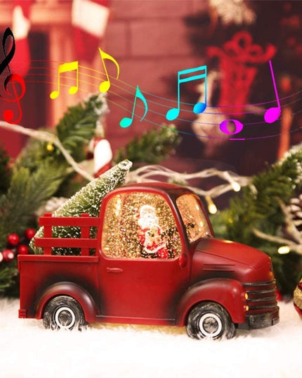 Decoratiune Craciun, Tip Masina, Figurine Mos Craciun cu Bradul, 3 Moduri, Functie Muzicala, Zapada in Miscare, Functioneaza Cu Baterii ( 3 x AA neincluse), Cablu USB (Inclus), Model