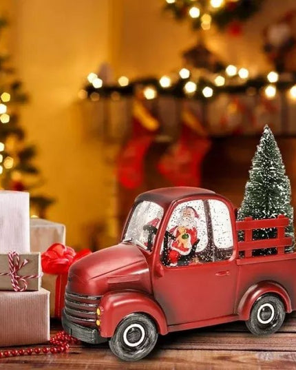 Decoratiune Craciun, Tip Masina, Figurine Mos Craciun cu Bradul, 3 Moduri, Functie Muzicala, Zapada in Miscare, Functioneaza Cu Baterii ( 3 x AA neincluse), Cablu USB (Inclus), Model