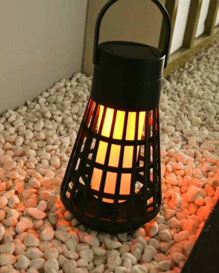 Lampa Solara pentru Gradina, Reincarcabila de la Soare, Model Felinar, Portabila cu Picior, Lumina Calda