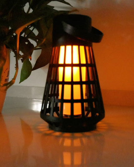 Lampa Solara pentru Gradina, Reincarcabila de la Soare, Model Felinar, Portabila cu Picior, Lumina Calda