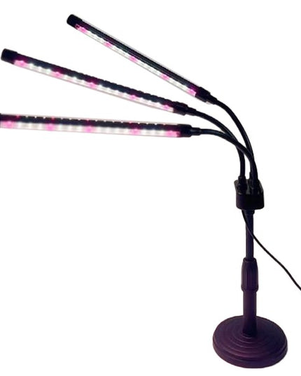 Lampa UV pentru cresterea plantelor, conectare la retea, 15W, 3 capete, 54 LED-uri, ajustabila pana la , Lumina
