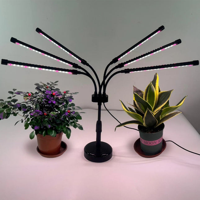 Lampa UV pentru cresterea plantelor, conectare la retea, 30W, 6 capete, 108 LED-uri, ajustabila pana la , Lumina