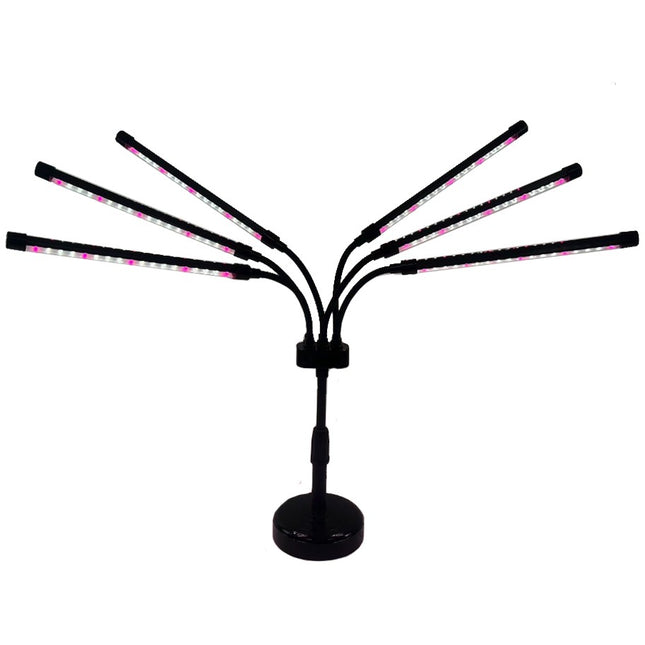 Lampa UV pentru cresterea plantelor, conectare la retea, 30W, 6 capete, 108 LED-uri, ajustabila pana la , Lumina