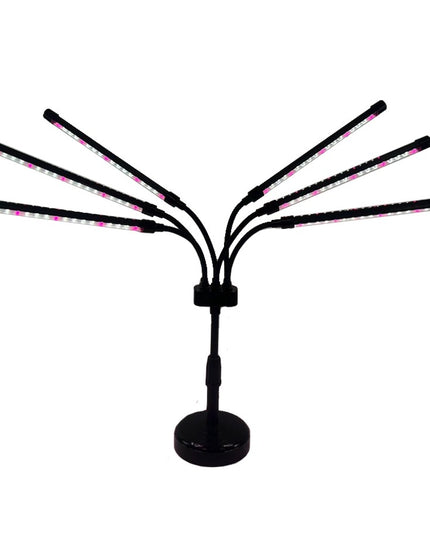Lampa UV pentru cresterea plantelor, conectare la retea, 30W, 6 capete, 108 LED-uri, ajustabila pana la , Lumina