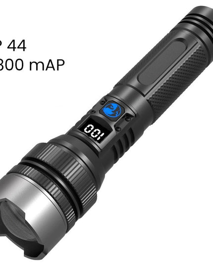 Lanterna LED Lumina Alba, Lanterna cu Zoom Telescopic, Baterie externa, din Aluminiu + ABS, 1800 mAh