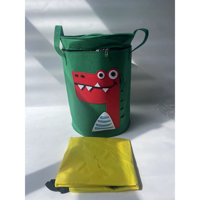 de Depozitare 2In1, Impermeabila, Covor pentru Jucarii si Lego , Capacitate Mare, cu Manere, cu Sfori, Inaltime , Model Crocodil