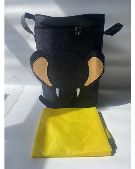 de Depozitare 2In1, Impermeabila, Covor pentru Jucarii si Lego , Capacitate Mare, cu Manere, cu Sfori, Inaltime , Model Elefan