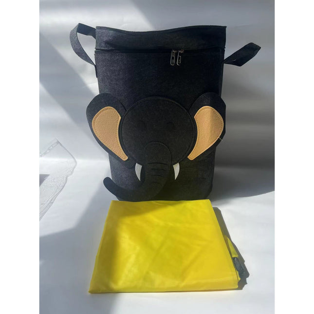 de Depozitare 2In1, Impermeabila, Covor pentru Jucarii si Lego , Capacitate Mare, cu Manere, cu Sfori, Inaltime , Model Elefan