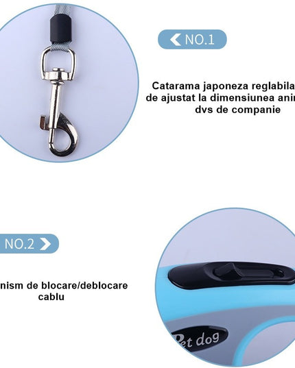 Lesa Automata Retractabila, pentru Caini,20 kg, ABS