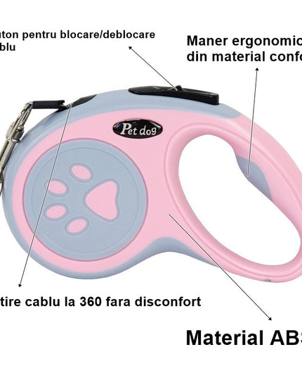 Lesa Automata Retractabila, pentru Caini,20 kg, ABS