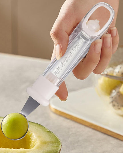 Lingura pentru Bile de Fructe, Scobitor Fructe, Ustensila Multifunctionala pentru Fructe, Accesoriu de Bucatarie, Lingura Antialunecare pentru Salata de Fructe