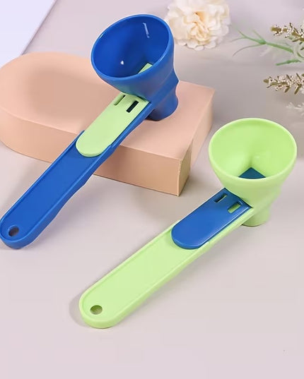 Lingura pentru Proteine, Lingura cu Palnie Culisanta, Lingura Dozator pentru Lapte Praf si Suplimente, 12.5 cm