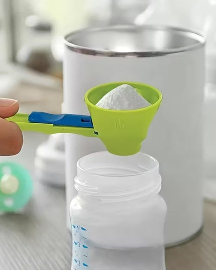 Lingura pentru Proteine, Lingura cu Palnie Culisanta, Lingura Dozator pentru Lapte Praf si Suplimente, 12.5 cm