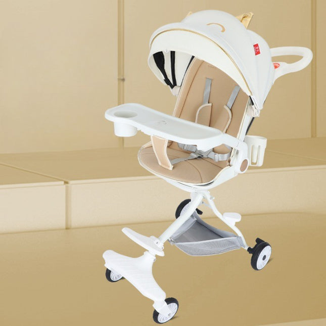 Carucior Sport 3in1, 6-36 Luni, Reversibil, Pliabil, Tavita pentru Masa, Pozitie de Somn, Centura de Siguranta, Roti 360, Suport Pahar, Copertina pentru Soare