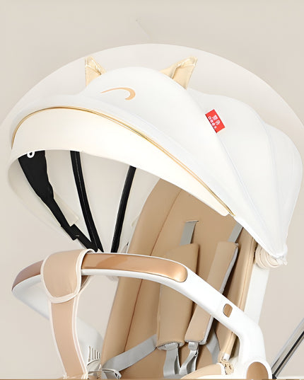 Carucior Sport 3in1, 6-36 Luni, Reversibil, Pliabil, Tavita pentru Masa, Pozitie de Somn, Centura de Siguranta, Roti 360, Suport Pahar, Copertina pentru Soare