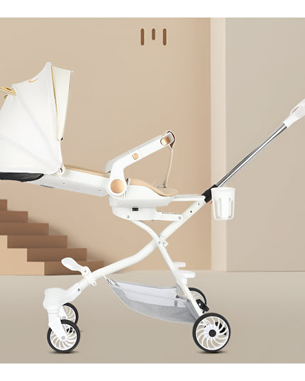 Carucior Sport 3in1, 6-36 Luni, Reversibil, Pliabil, Tavita pentru Masa, Pozitie de Somn, Centura de Siguranta, Roti 360, Suport Pahar, Copertina pentru Soare