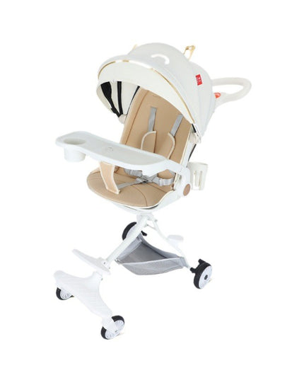 Carucior Sport 3in1, 6-36 Luni, Reversibil, Pliabil, Tavita pentru Masa, Pozitie de Somn, Centura de Siguranta, Roti 360, Suport Pahar, Copertina pentru Soare