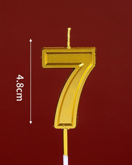 Lumanare pentru Tort Cifra 7, 4.8 cm, Aniversare, Aurie