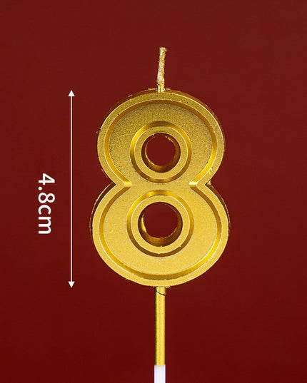 Lumanare pentru Tort Cifra 8, 4.8 cm, Aniversare, Aurie
