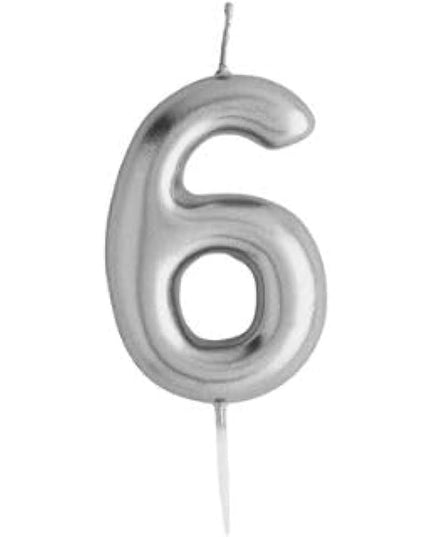 Lumanare de Tort, Model Cifra 6, Party, 4.5 x 2.5 cm, din Parafina