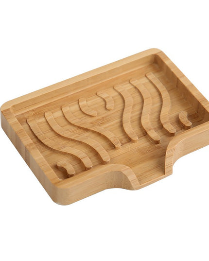 Savoniera din Lemn, Sistem de Scurgere a Apei, 12.8 x 1.6 x 9.8 cm, Natur