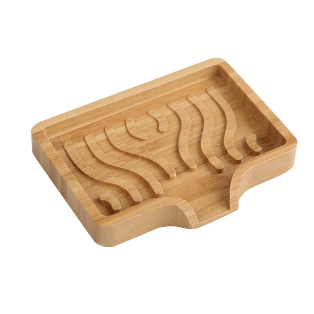 Savoniera din Lemn, Sistem de Scurgere a Apei, 12.8 x 1.6 x 9.8 cm, Natur