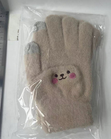 Manusi Dama, Model Fata Zambitoare, Functie Touchscreen (ecran tactil), Material Lana Brodata, Manseta Elastica, Interior Pufos, Marime Universala