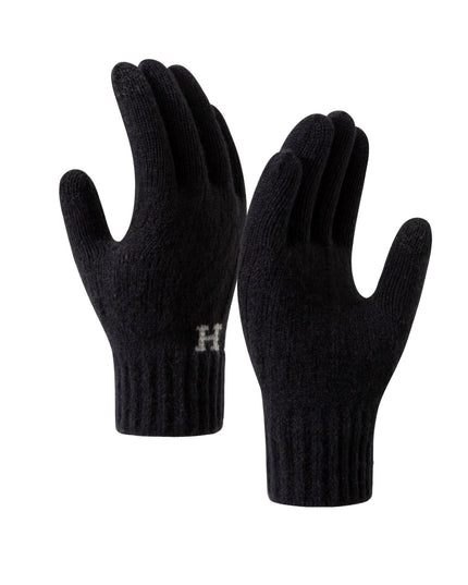 Manusi de Barbat, Model H, Functie Touchscreen (ecran tactil), Material Acril Tricotat, Manseta Elastica, Interior Catifelat, Marime Universala