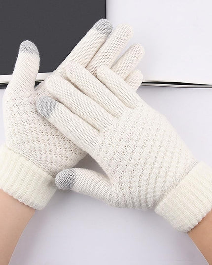 Manusi de Dama, Functie Touchscreen (ecran tactil), Material Acril Tricotat, Manseta Elastica, Interior Catifelat, Marime Universala