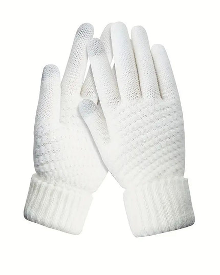 Manusi de Dama, Functie Touchscreen (ecran tactil), Material Acril Tricotat, Manseta Elastica, Interior Catifelat, Marime Universala