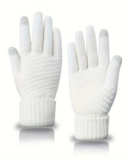 Manusi de Dama, Functie Touchscreen (ecran tactil), Material Acril Tricotat, Manseta Elastica, Interior Catifelat, Marime Universala