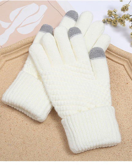 Manusi de Dama, Functie Touchscreen (ecran tactil), Material Acril Tricotat, Manseta Elastica, Interior Catifelat, Marime Universala