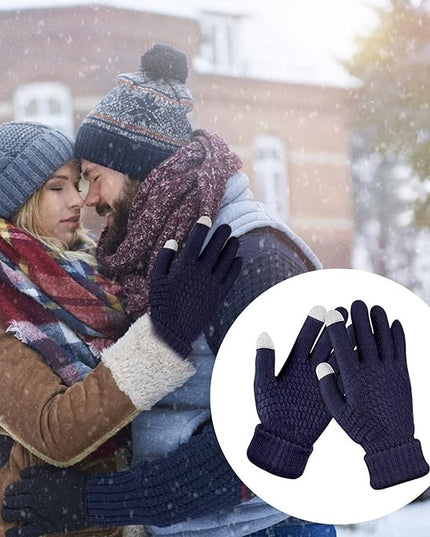 Manusi de Dama, Functie Touchscreen (ecran tactil), Material Acril Tricotat, Manseta Elastica, Interior Catifelat, Marime Universala