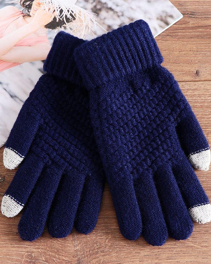 Manusi de Dama, Functie Touchscreen (ecran tactil), Material Acril Tricotat, Manseta Elastica, Interior Catifelat, Marime Universala