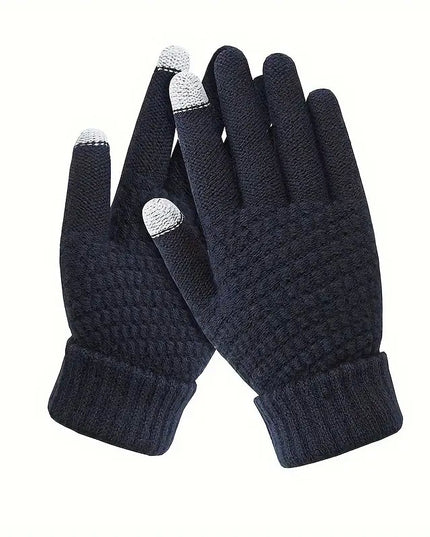 Manusi de Dama, Functie Touchscreen (ecran tactil), Material Acril Tricotat, Manseta Elastica, Interior Catifelat, Marime Universala