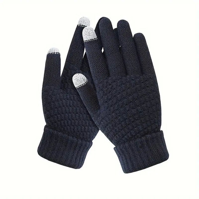 Manusi de Dama, Functie Touchscreen (ecran tactil), Material Acril Tricotat, Manseta Elastica, Interior Catifelat, Marime Universala