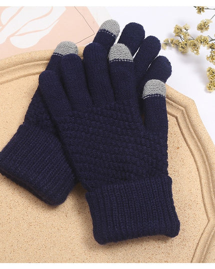 Manusi de Dama, Functie Touchscreen (ecran tactil), Material Acril Tricotat, Manseta Elastica, Interior Catifelat, Marime Universala