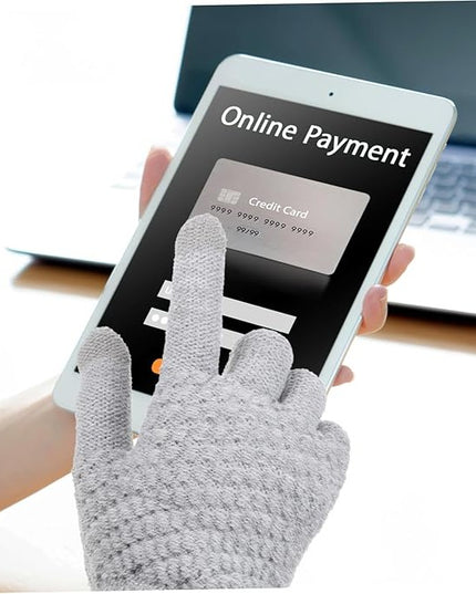 Manusi de Dama, Functie Touchscreen (ecran tactil), Material Acril Tricotat, Manseta Elastica, Interior Catifelat, Marime Universala