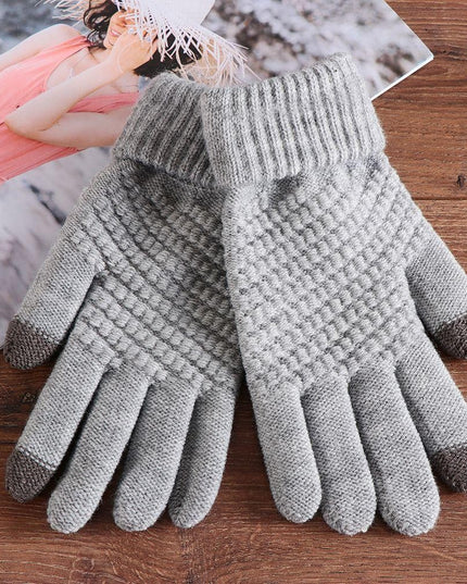 Manusi de Dama, Functie Touchscreen (ecran tactil), Material Acril Tricotat, Manseta Elastica, Interior Catifelat, Marime Universala