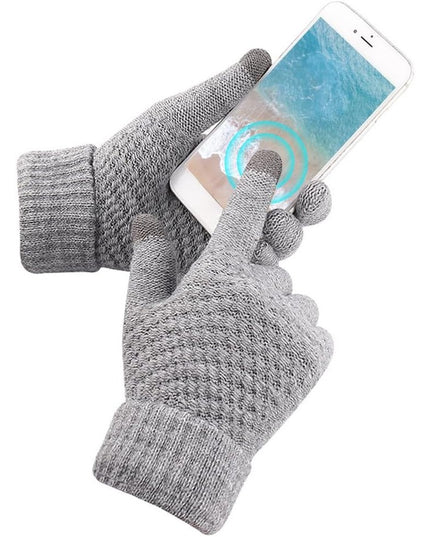 Manusi de Dama, Functie Touchscreen (ecran tactil), Material Acril Tricotat, Manseta Elastica, Interior Catifelat, Marime Universala